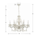 Paris Market 28'' Chandelier - Dimensions Diagram (5026-AW-CL-I)