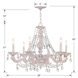 Paris Market 28'' Chandelier - Dimensions Diagram (5026-AW-CL-SAQ)