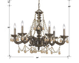 Paris Market 28'' Chandelier - Dimensions Diagram (5026-VB-GT-MWP)