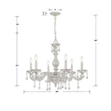 Paris Market 28'' Chandelier - Dimensions Diagram (5036-AW-CL-MWP)
