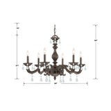 Paris Market 28'' Chandelier - Dimensions Diagram (5036-VB-CL-MWP)