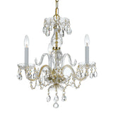 Traditional Crystal 16'' Chandelier in Polished Brass - Additional View (5044-PB-CL-SAQ)