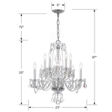 Traditional Crystal 23'' Chandelier - Dimensions Diagram (5080-CH-CL-SAQ)
