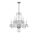Traditional Crystal 23'' Chandelier in Polished Chrome - Front View (5080-CH-CL-S)