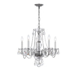 Traditional Crystal 21'' Chandelier in Polished Chrome - Front View (5085-CH-CL-S)