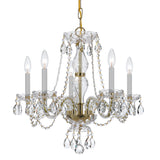 Traditional Crystal 21'' Chandelier in Polished Brass - Additional View (5085-PB-CL-SAQ)