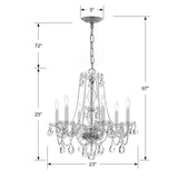 Traditional Crystal 23'' Chandelier - Dimensions Diagram (5086-CH-CL-S)