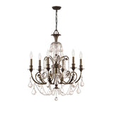 Regis 26" Chandelier in English Bronze - Front View (5116-EB-CL-MWP)