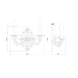 Paris Market 10'' Sconce - Dimensions Diagram (5122-VB)