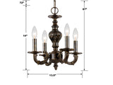 Paris Market 13.5'' Chandelier - Dimensions Diagram (5124-VB)