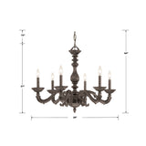 Paris Market 28'' Chandelier - Dimensions Diagram (5126-VB)