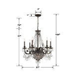 Vanderbilt 27'' Chandelier - Dimensions Diagram (5166-EB-CL-MWP)