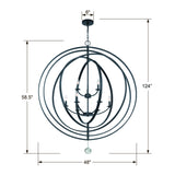 Luna 48'' Chandelier - Dimensions Diagram (587-MK)