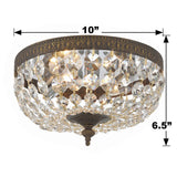 Waltham 10'' Flush Mount - Dimensions Diagram (710-EB-CL-SAQ)