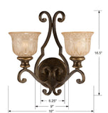 Norwalk 16'' Sconce - Dimensions Diagram (7402-BU)