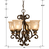 Norwalk 16'' Chandelier - Dimensions Diagram (7404-BU)
