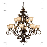 Norwalk 48'' Chandelier - Dimensions Diagram (7412-BU)