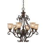 Norwalk 28'' Chandelier in Bronze Umber - Front View (7416-BU)