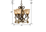 Norwalk 17'' Chandelier - Dimensions Diagram (7504-BU-GT-MWP)