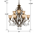 Norwalk 34'' Chandelier - Dimensions Diagram (7509-BU-CL-MWP)