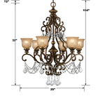 Norwalk 28'' Chandelier - Dimensions Diagram (7516-BU-CL-MWP)