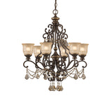 Norwalk 28'' Chandelier in Bronze Umber - Front View (7516-BU-GT-MWP)