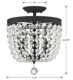 Archer 11.5'' Semi Flush Mount - Dimensions Diagram (783-BF-CL-MWP)