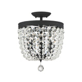 Archer 11.5'' Semi Flush Mount in Black Forged - Front View (783-BF-CL-MWP)