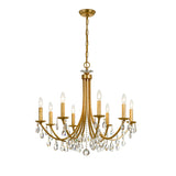Bridgehampton 28'' Chandelier in Antique Gold - Front View (8828-GA-CL-SAQ)
