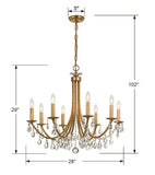 Bridgehampton 28'' Chandelier - Dimensions Diagram (8828-GA-CL-S)