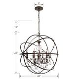 Solaris 40'' Chandelier - Dimensions Diagram (9219-EB-CL-MWP)