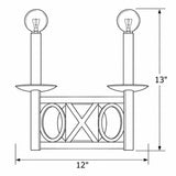 Odette 12" Sconce - Dimensions Diagram (9242-EB)