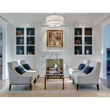 Luxo 26'' Chandelier in Satin Nickel - Lifestyle View (9507-SN)