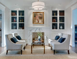 Luxo 26'' Chandelier in Satin Nickel - Lifestyle View (9507-SN)