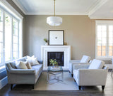Luxo 26'' Chandelier in Satin Nickel - Lifestyle View (9507-SN)