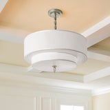 Luxo 26'' Chandelier in Satin Nickel - Lifestyle View (9507-SN)