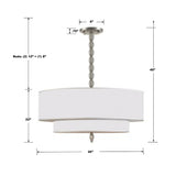 Luxo 26'' Chandelier - Dimensions Diagram (9507-SN)
