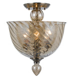 Harper 13.75" Semi Flush Mount in Polished Chrome - Front View (9843-CH-CG)