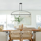 Abbott 54'' Linear Chandelier in Black - Lifestyle View (ABB-3009-BK)