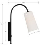 Alexa 5'' Task Sconce - Dimensions Diagram (ALX-4501-MK)