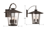 Andover 14'' Outdoor Sconce - Dimensions Diagram (AND-9202-CL-MK)