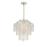 Arielle 18'' Chandelier in Antique Silver - Front View (ARI-304-SA-CL-MWP)