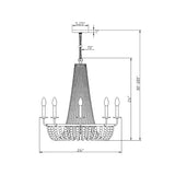 Bella 26'' Chandelier - Dimensions Diagram (BLA-10668-MK)