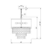 Brielle 18" Chandelier in Antique Silver - Dimensions Diagram (BRI-3007-SA)