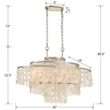Brielle 30'' Linear Oval Chandelier - Dimensions Diagram (BRI-3009-SA)