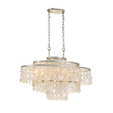 Brielle 30'' Linear Oval Chandelier in Antique Silver - Front View (BRI-3009-SA)