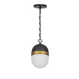 Capsule 6" Pendant in Matte Black - Textured Gold - Front View (CAP-8505-MK-TG)