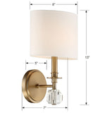 Chimes 8" Sconce - Dimensions Diagram (CHI-211-AG)