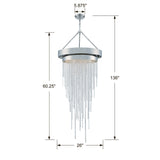 Clarksen 26'' Chandelier - Dimensions Diagram (CLA-A3207-PN-CL-MWP)