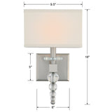 Clover 9.5'' Sconce - Dimensions Diagram (CLO-8892-BN)